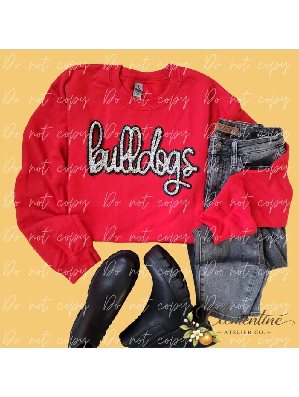 Bulldogs Script Iron-on Patch - Picture 4 of 6